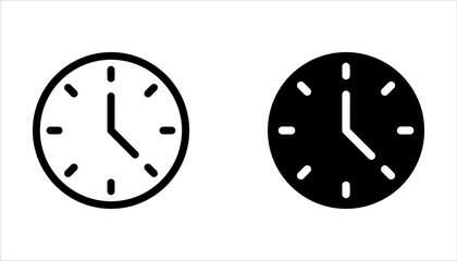 Clock icon set. Time icon vector. watch icon symbol on white background