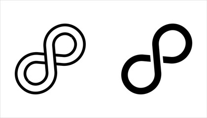 Obraz premium Infinity icon set. Symbols of endless, unlimited, eternal, Infinity, loop symbols on white background