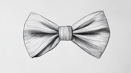 A simple, elegant drawing of a bow tie made with a single, continuous line. It's black and white, with a modern, minimalist style.