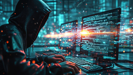 Fototapeta premium Personal Data Theft: Threats in Cyber Attacks