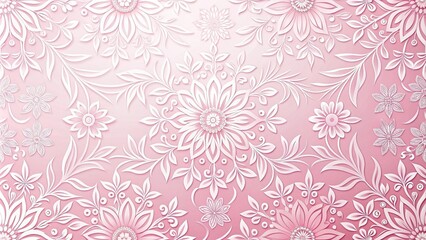 Pink and white floral pattern with embossed texture