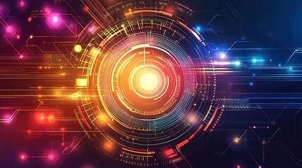 Abstract circuit design with dynamic lines, modern tech communication theme