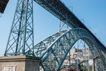 Obraz premium Cityscape of Porto - Portugal, with famous bridge Ponte Dom Luis