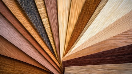 A Fan of Different Colored Wood Veneer Samples