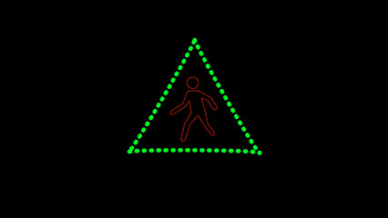 People cross the road red icon	