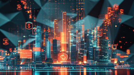 Fototapeta premium Visualizing the Digital Economy Ecosystem