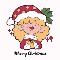 Cute children Christmas Cute hand drawn Elements Illustration cards