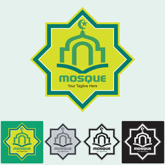 Abstract vector, mosque or islamic education foundation symbol.