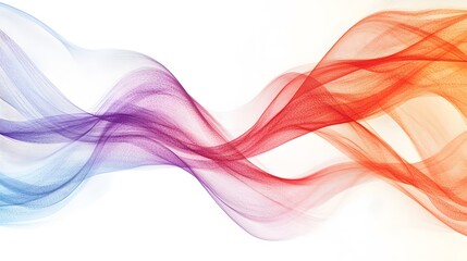 Naklejka premium Abstract Red, Purple, and Blue Flowing Waves on White Background