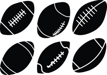 Rugby ball vector icon set illustration.