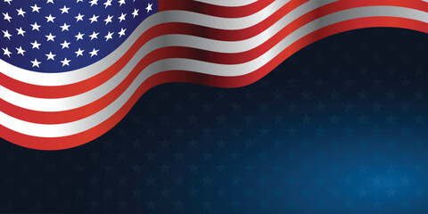  Waving flag of American isolated , Symbols of USA , template for banner,card,advertising ,promote, TV commercial, ads, web design,poster, illustration