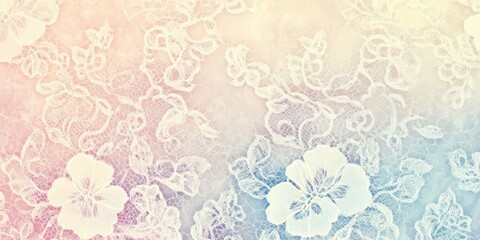 Obraz premium Delicate white lace on pastel background.