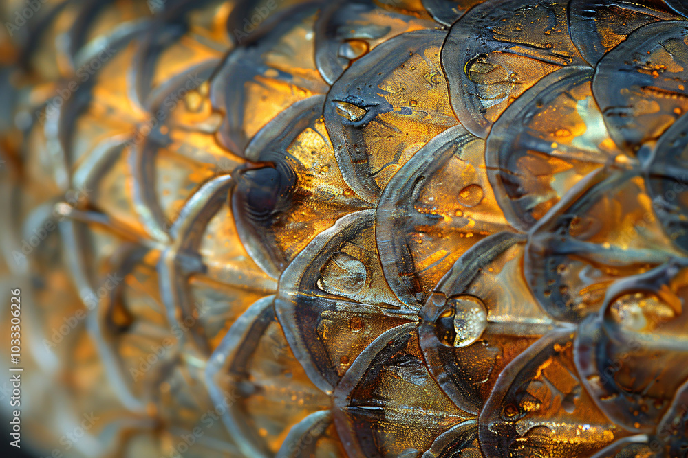 Poster close-up of fish scales, a pattern made from the delicate and intricate patterns on herring skin, a 