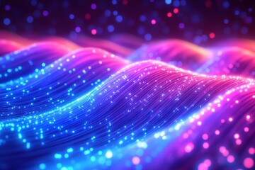 Abstract Neon Lights  Purple and Blue  Bokeh Background