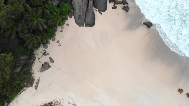 Anse Capucins Beach, Island Mahe, Republic of Seychelles, Africa.   
Aerial view of the Anse Capucins Beach, Island Mahe, Seychelles. 