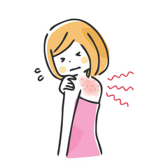 背中が痒い女性