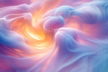 Obraz premium Abstract Swirling Cloudscape with Soft Pink and Blue Hues