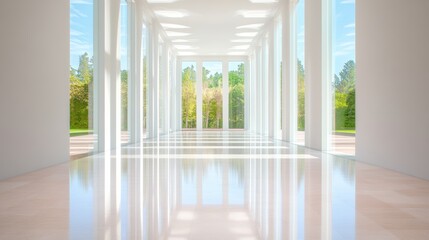 Fototapeta premium A mirrored room where reflections become the primary reality, playing with the concept of perception and illusion.
