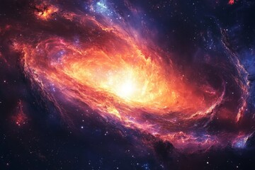 Cosmic Nebula  Space Background  Galactic Clouds  Red  Orange  Purple  Stars