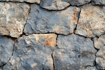 Obraz premium Rough Stone Wall Texture Cracked Rock Surface Natural Stone Background