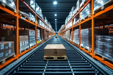 Conveyor Belt System In Modern Warehouse