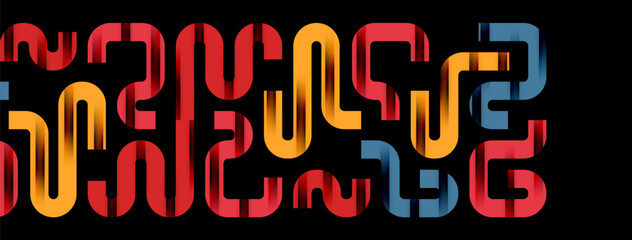 Dynamic waves, flowing lines, stripes vector geometric elements minimal pattern. Vector Illustration For Wallpaper, Banner, Background, Card, Book Illustration, landing page