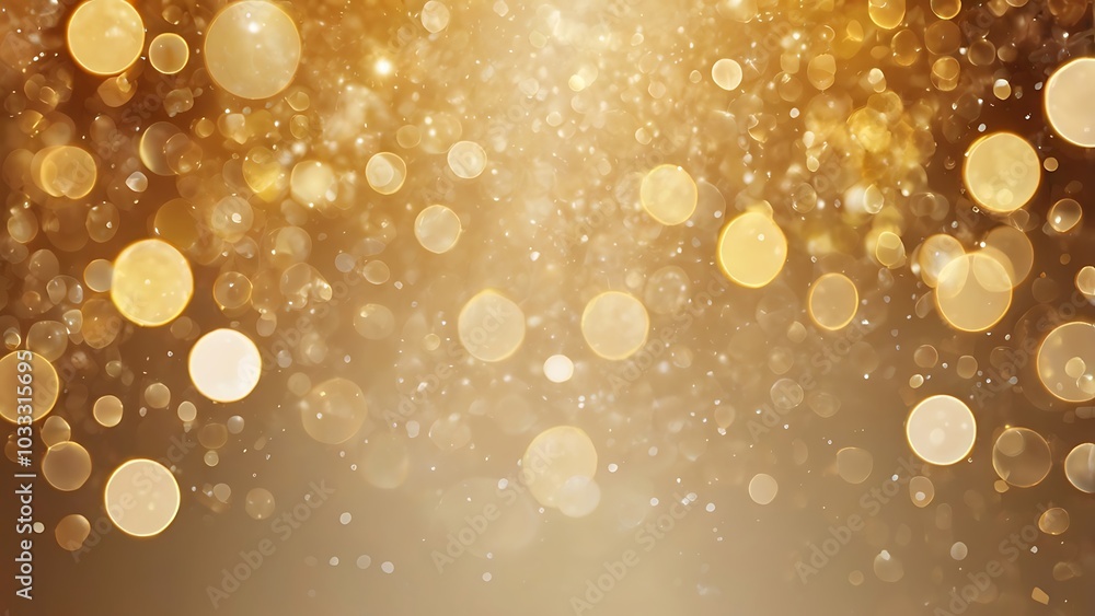 Poster abstract illustration grunge background featuring a bokeh effect with a warm, golden color palette, 