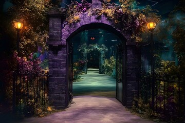 Fototapeta premium Enchanted Pathway Through a Mystical Gateway