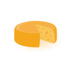 Cheese wheel icon. Cartoon of cheese wheel vector icon for web design isolated on white background
