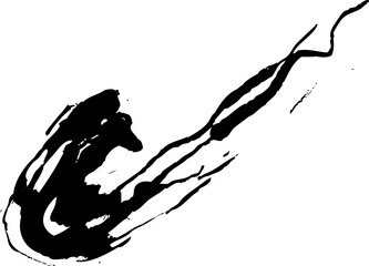 Abstract grunge brush stroke design element vector