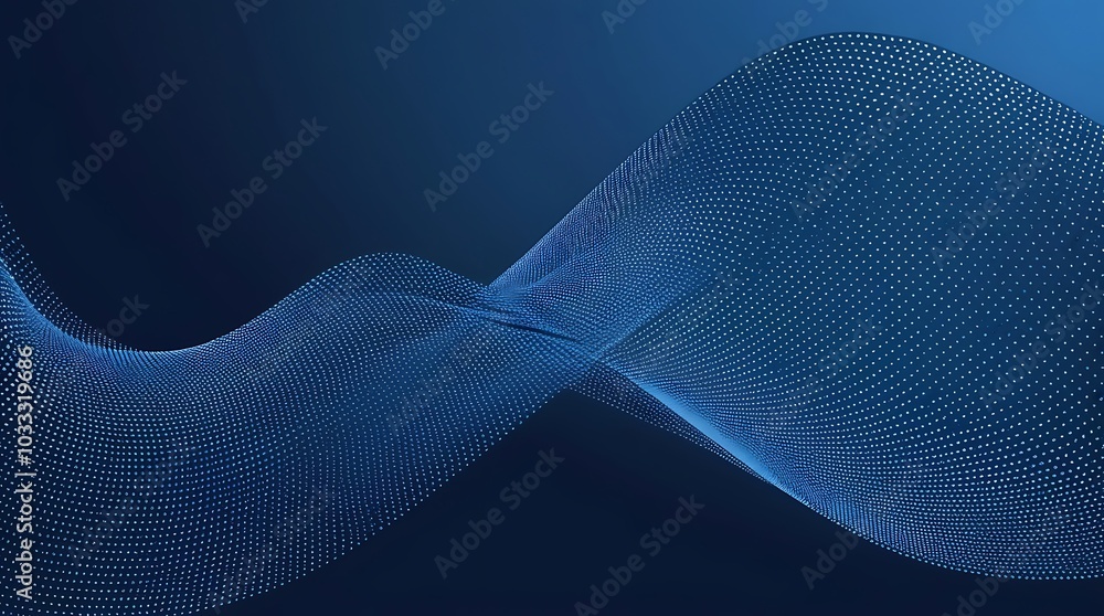 Aufkleber abstract digital artwork illustration featuring a flowing wave like pattern against a dark blue back