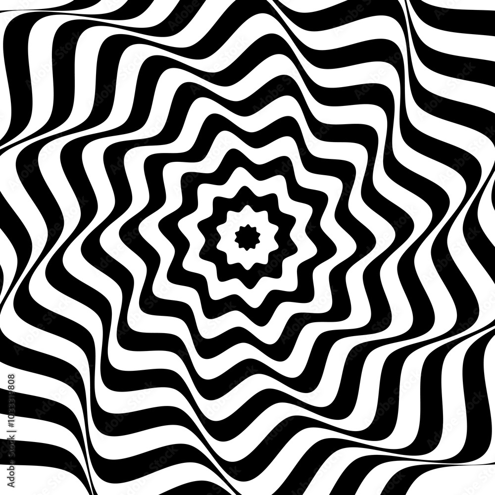 Leinwandbilder psychedelic hypnotic swirl spiral hypnosis pattern with optical illusion effect, vector background. 