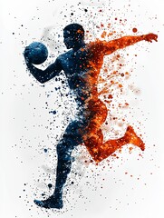 Dynamic Watercolor Depiction of Discus Thrower in Motion