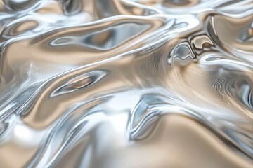 Abstract Silver Liquid Metal Background
