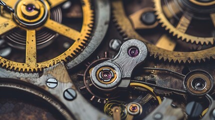 Intricate dismantled mechanical watch with detailed gears and springs on dark background, symbolizing precision and complexity in teardown analysis.