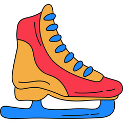 Hand Drawn Ice Skating Shoes