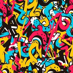 A vivid graffiti seamless pattern with a grunge