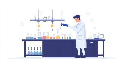 Scientist Conducting Experiment in a Laboratory