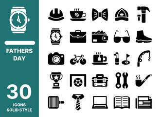 Fathers day icon pack solid style