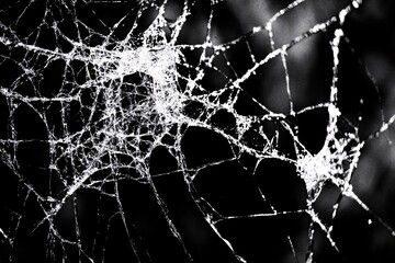 Intricate Spider Web Texture in Black and White