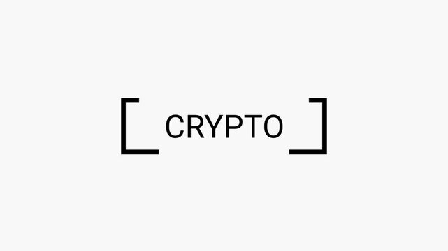 Typography text animation with the inscription of CRYPTO.