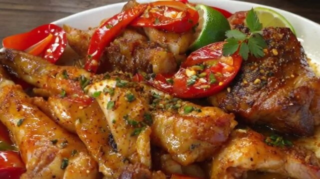 A Flavorful Mexican Fajita Feast. Juicy Grilled Chicken, Beef, or Shrimp with Smoky Vegetables and Tantalizing Toppings for a Delicious DIY Experience Perfect for Family Dinners or Gatherings with Fri