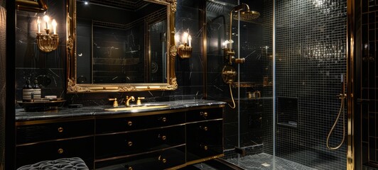 Bathroom with shower, bathtub and sink.