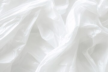 Obraz premium Crumpled White Plastic Bag Texture - Environmental Art