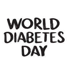World Diabetes Day text lettering. Hand drawn vector art.