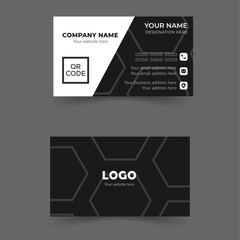 Black and white simple business card template