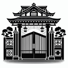 house gate  black vector