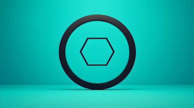 Minimalist 3D Rendered of Pentagon Inside Circle Depicting Symmetry and Golden