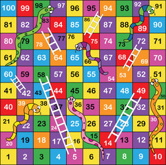 Ladder snakes game,Funny frame for children.Vector illustrations.