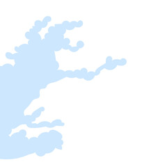 Abstract Minimalist White Cloud Illustration